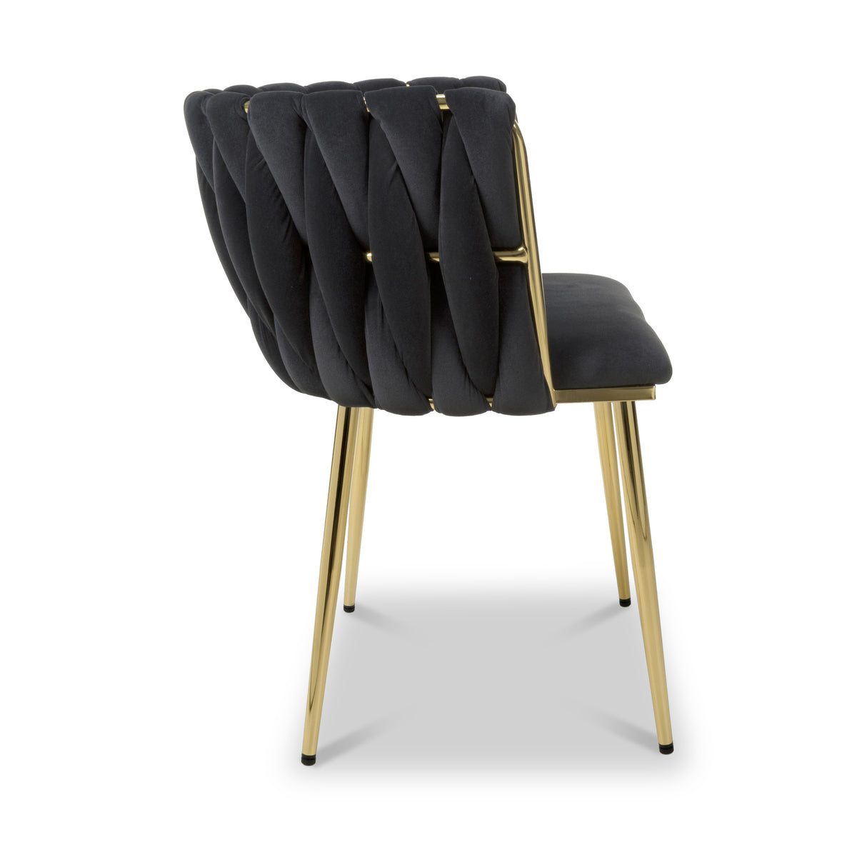 Cindy Woven Dining Chair Black Velvet from Roseland Furniture