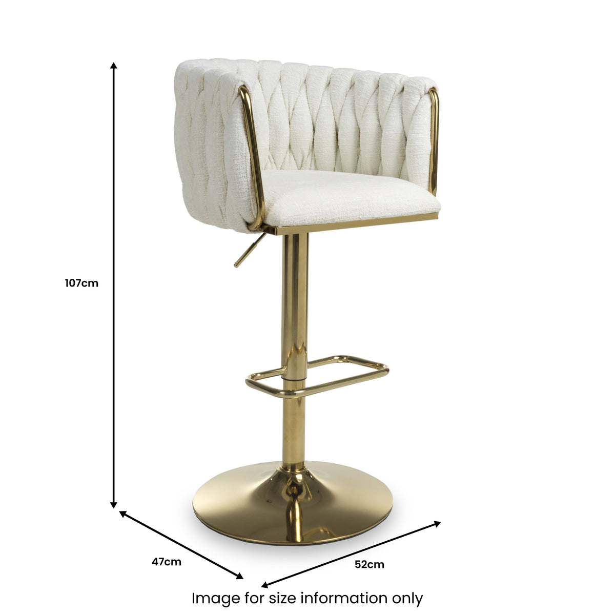 Cindy Woven Bar Stool Cream from Roseland Furniture