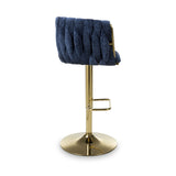 Cindy Woven Bar Stool Blue from Roseland Furniture