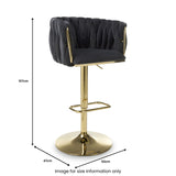 Cindy Woven Bar Stool Black from Roseland Furniture