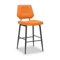 Brayford Leather Barstool Orange from Roseland Furniture