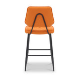 Brayford Leather Barstool Orange from Roseland Furniture
