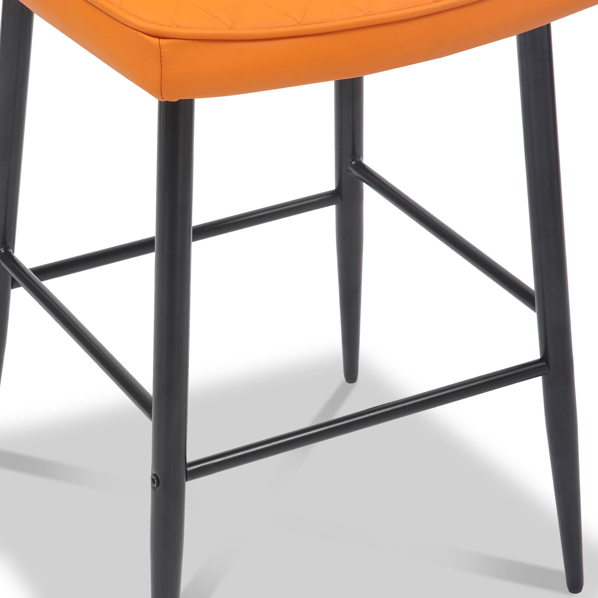 Brayford Leather Barstool Orange from Roseland Furniture