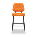 Brayford Leather Barstool Orange from Roseland Furniture
