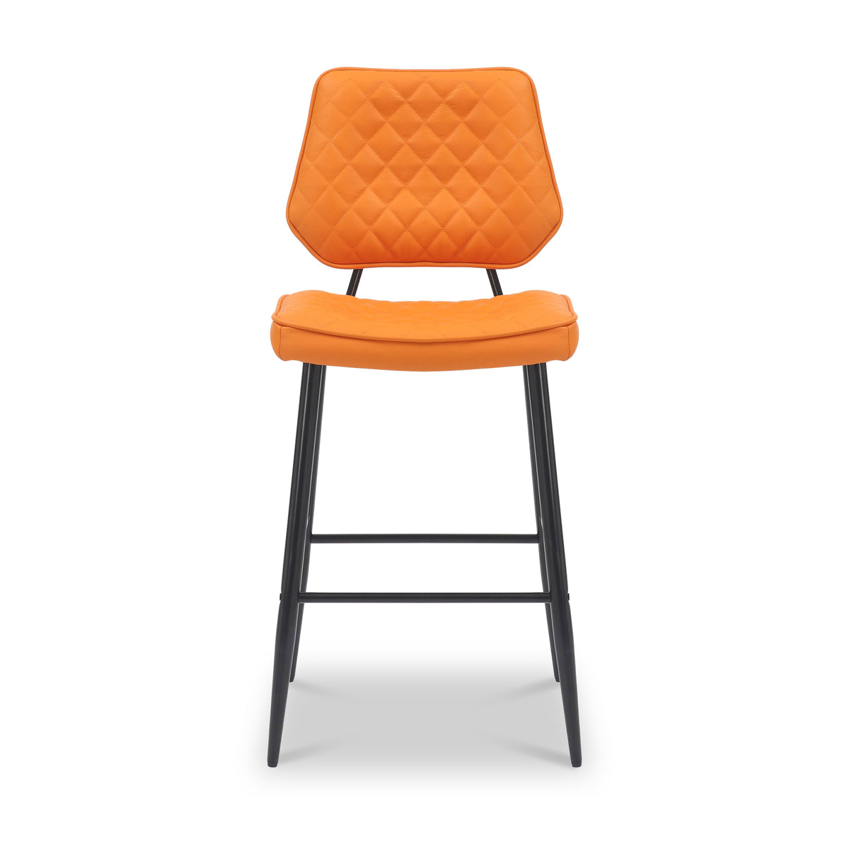 Brayford Leather Barstool Orange from Roseland Furniture