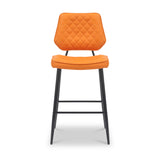 Brayford Leather Barstool Orange from Roseland Furniture