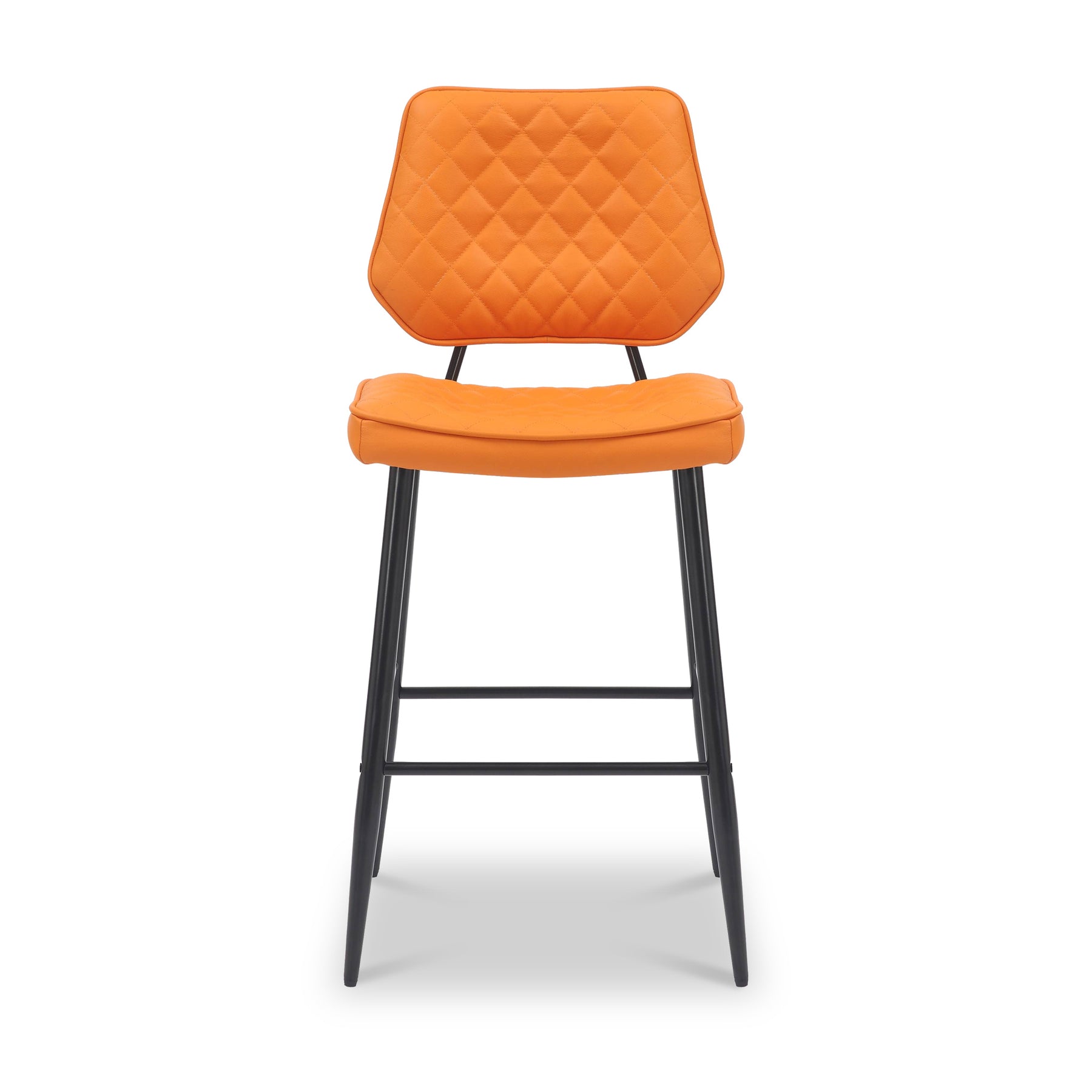 Brayford Leather Barstool Orange from Roseland Furniture