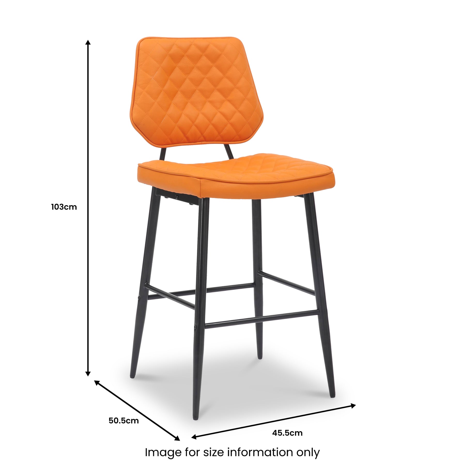 Brayford Leather Barstool Orange from Roseland Furniture