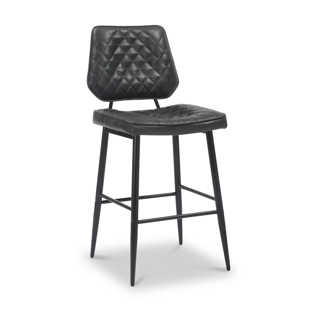 Brayford Leather Barstool Black from Roseland Furniture