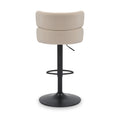 Clayden Brushed Velvet Bar Stool Cream Black from Roseland Furniture