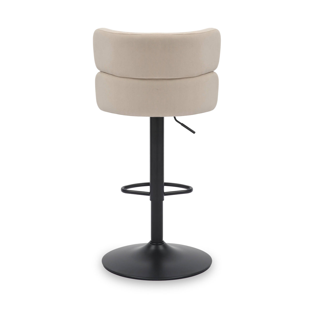 Clayden Brushed Velvet Bar Stool Cream Black from Roseland Furniture