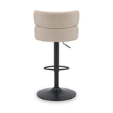 Clayden Brushed Velvet Bar Stool Cream Black from Roseland Furniture