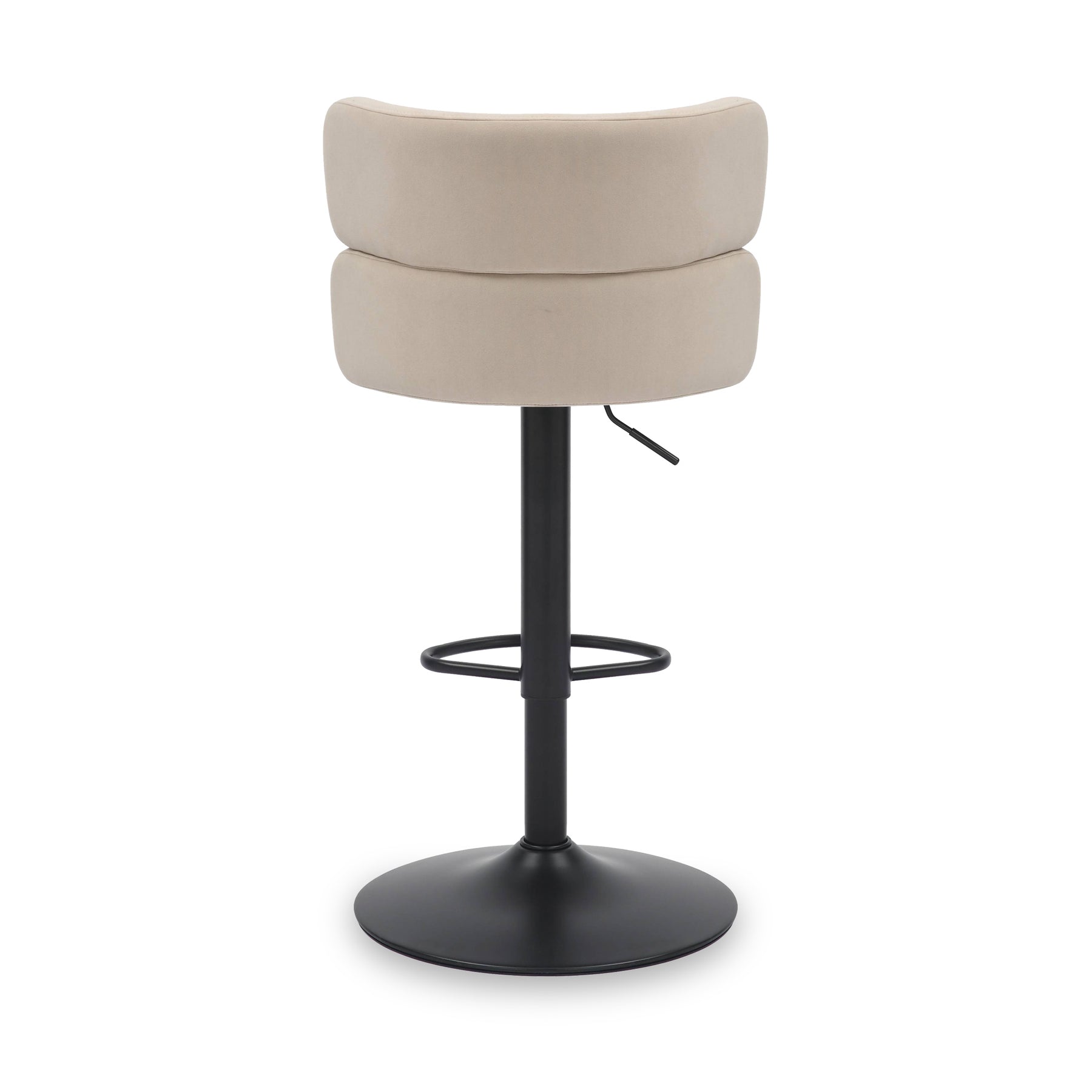 Clayden Brushed Velvet Bar Stool Cream Black from Roseland Furniture