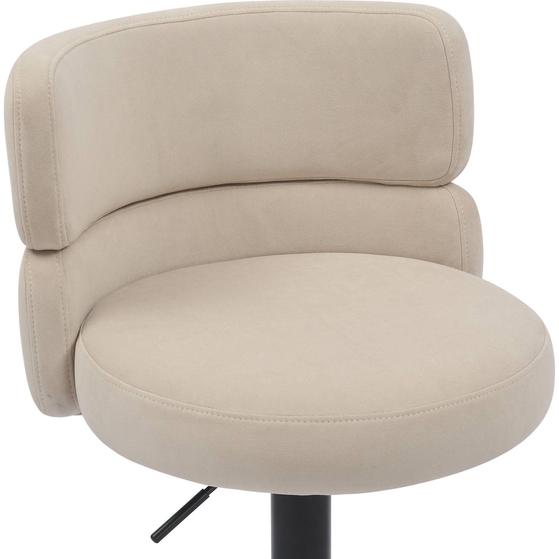 Clayden Brushed Velvet Bar Stool Cream Black from Roseland Furniture