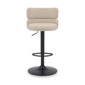 Clayden Brushed Velvet Bar Stool Cream Black from Roseland Furniture
