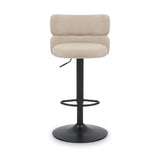 Clayden Brushed Velvet Bar Stool Cream Black from Roseland Furniture