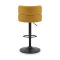 Clayden Brushed Velvet Bar Stool Mustard Black from Roseland Furniture