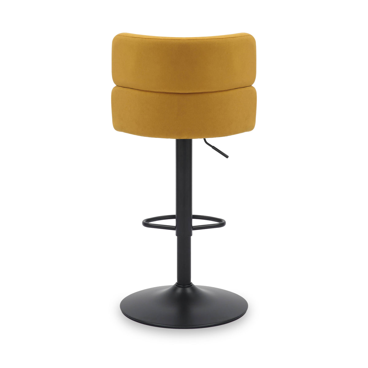 Clayden Brushed Velvet Bar Stool Mustard Black from Roseland Furniture