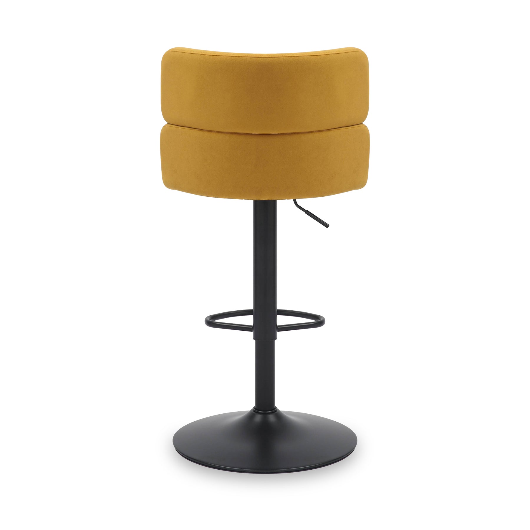 Clayden Brushed Velvet Bar Stool Mustard Black from Roseland Furniture