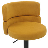 Clayden Brushed Velvet Bar Stool Mustard Black from Roseland Furniture