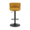 Clayden Brushed Velvet Bar Stool Mustard Black from Roseland Furniture