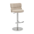 Carvell Brushed Velvet Bar Stool Cream Chrome from Roseland Furniture