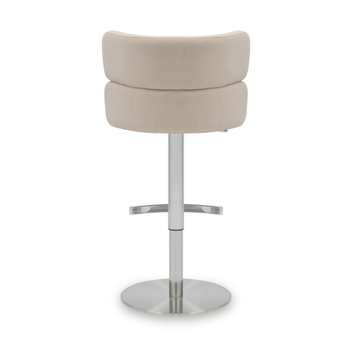 Carvell Brushed Velvet Bar Stool Cream Chrome from Roseland Furniture