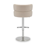 Carvell Brushed Velvet Bar Stool Cream Chrome from Roseland Furniture
