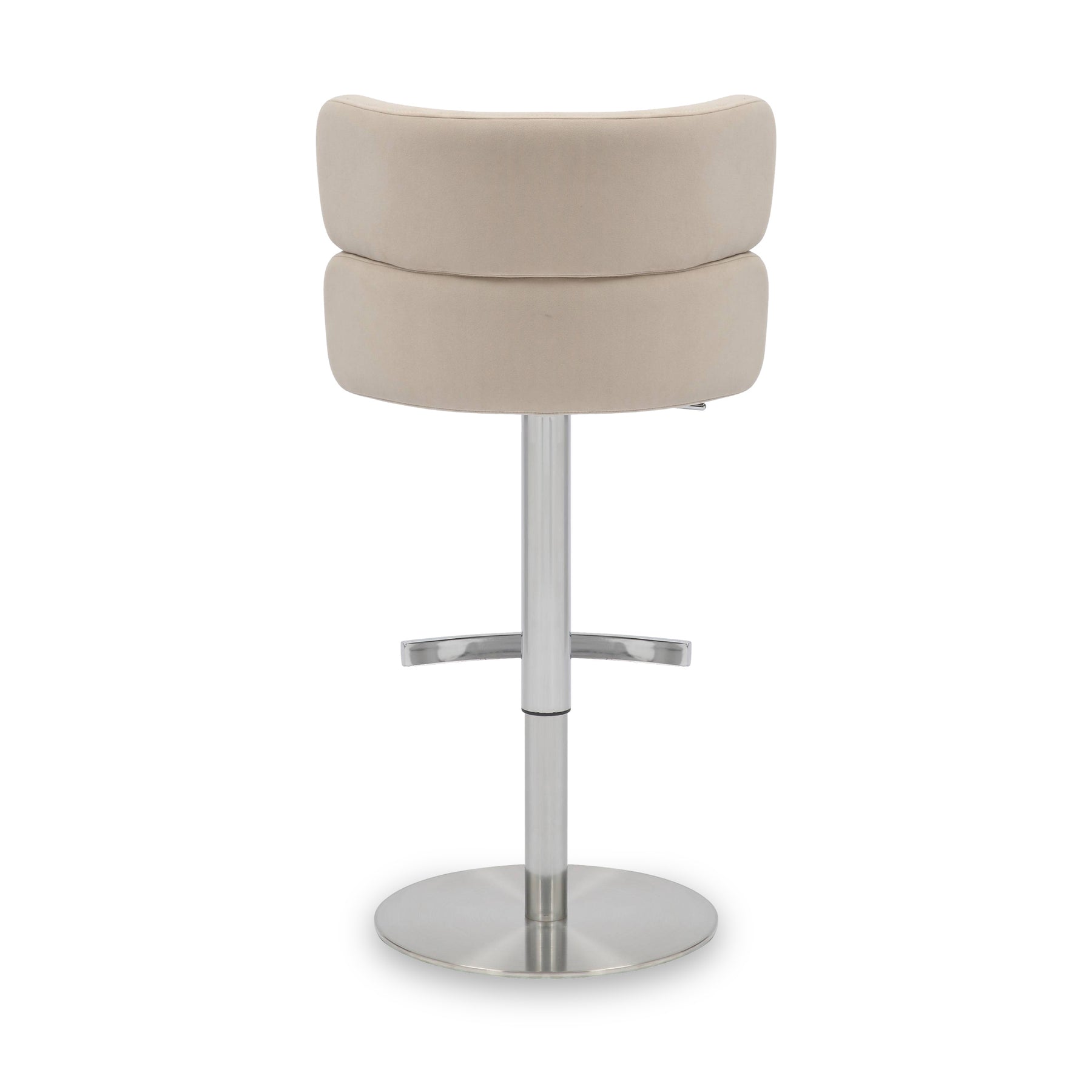 Carvell Brushed Velvet Bar Stool Cream Chrome from Roseland Furniture