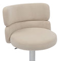 Carvell Brushed Velvet Bar Stool Cream Chrome from Roseland Furniture