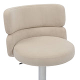 Carvell Brushed Velvet Bar Stool Cream Chrome from Roseland Furniture