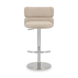 Carvell Brushed Velvet Bar Stool Cream Chrome from Roseland Furniture