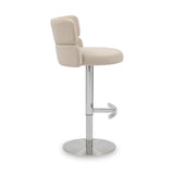 Carvell Brushed Velvet Bar Stool Cream Chrome from Roseland Furniture