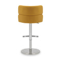 Carvell Brushed Velvet Bar Stool Mustard Chrome from Roseland Furniture