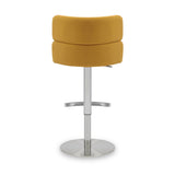 Carvell Brushed Velvet Bar Stool Mustard Chrome from Roseland Furniture