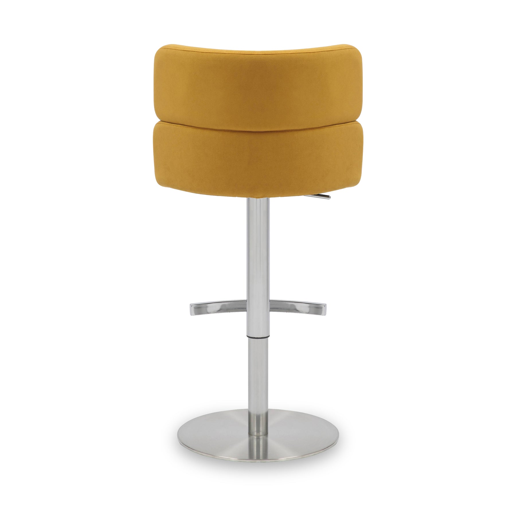 Carvell Brushed Velvet Bar Stool Mustard Chrome from Roseland Furniture