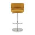 Carvell Brushed Velvet Bar Stool Mustard Chrome from Roseland Furniture