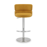 Carvell Brushed Velvet Bar Stool Mustard Chrome from Roseland Furniture
