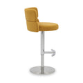 Carvell Brushed Velvet Bar Stool Mustard Chrome from Roseland Furniture