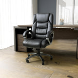 Stevens Faux Leather Swivel Office Chair Black from Roseland Furniture