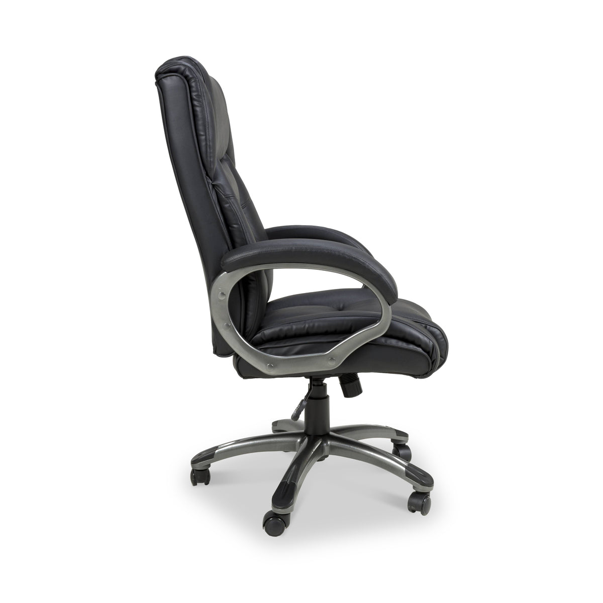 Stevens Faux Leather Swivel Office Chair Black from Roseland Furniture