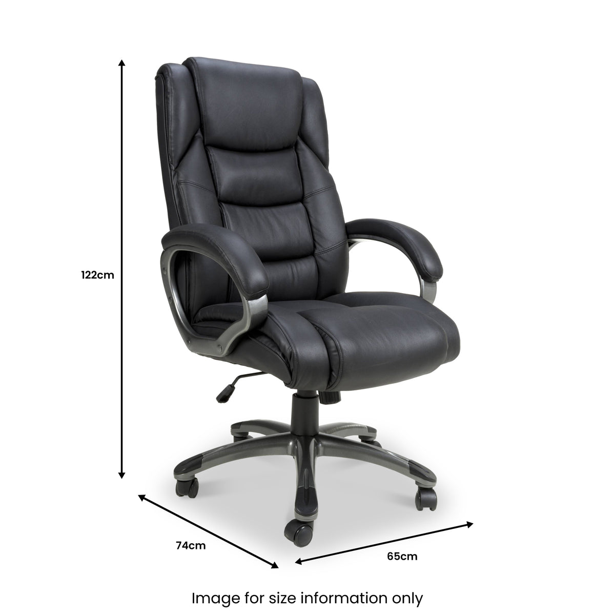 Stevens Faux Leather Swivel Office Chair Black from Roseland Furniture