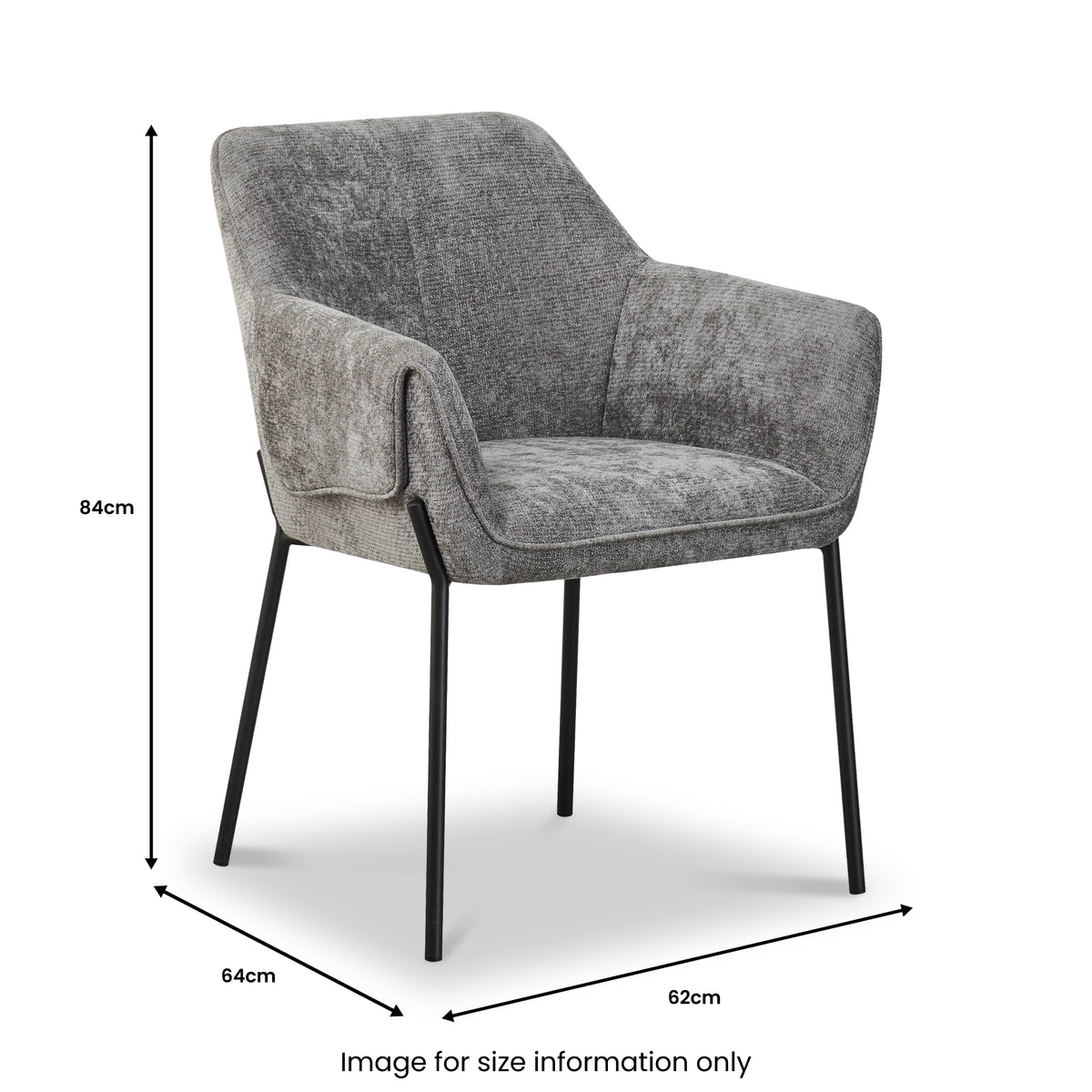 Trento Chenille Dining Chair Grey from Roseland Furniture