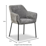 Trento Chenille Dining Chair Grey from Roseland Furniture
