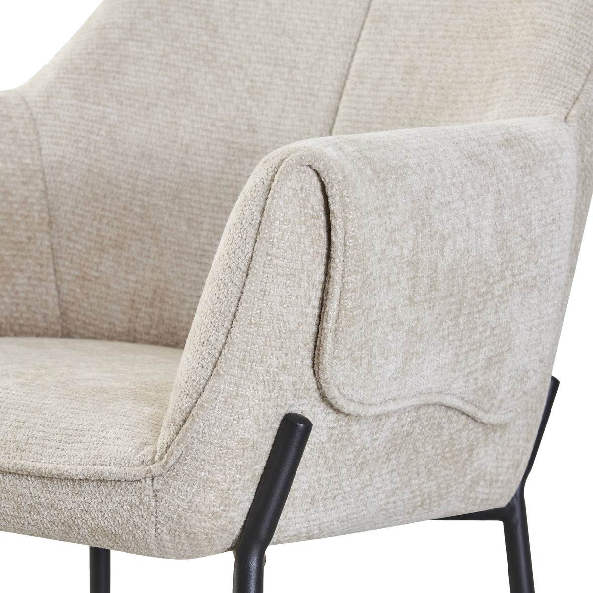 Trento Chenille Dining Chair Natural from Roseland Furniture