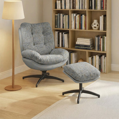 Kelso Lounge Accent Chair with Footstool