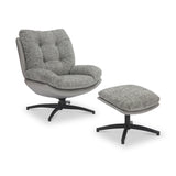 Kelso Lounge Accent Chair with Footstool Grey from Roseland Furniture