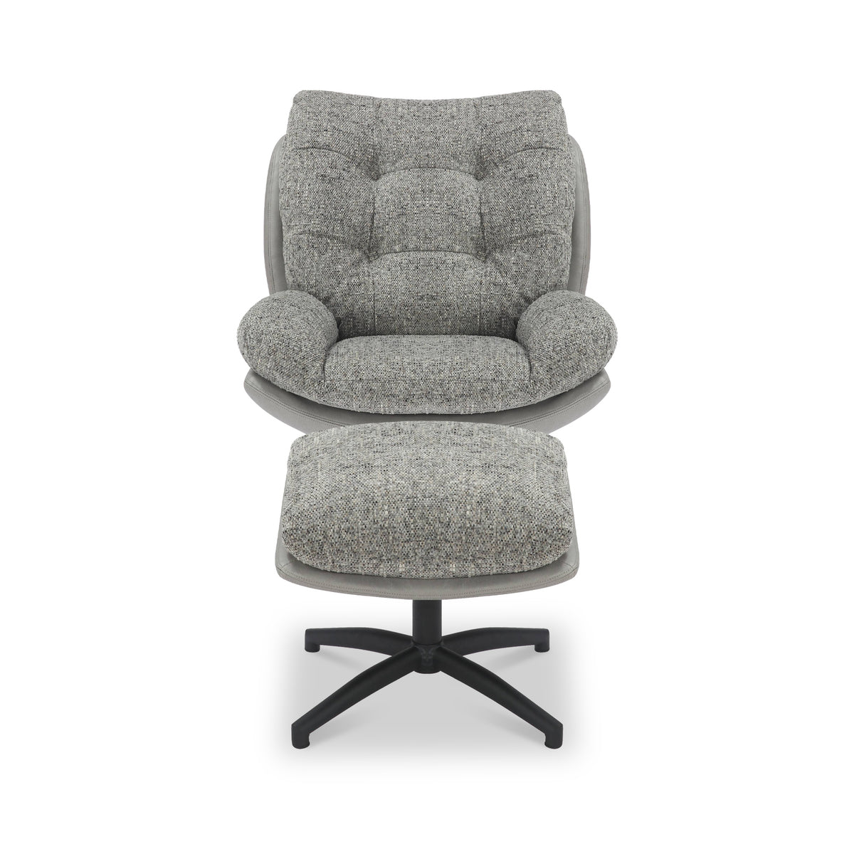 Kelso Lounge Accent Chair with Footstool Grey from Roseland Furniture