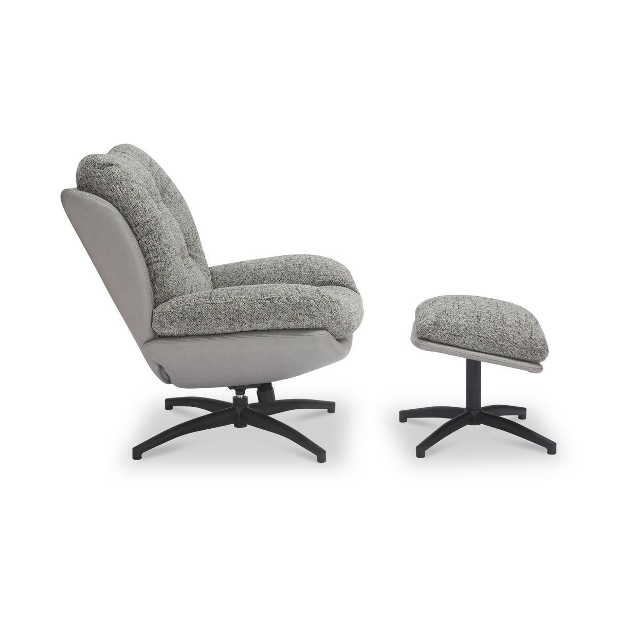Kelso Lounge Accent Chair with Footstool Grey from Roseland Furniture