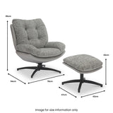 Kelso Lounge Accent Chair with Footstool Grey from Roseland Furniture